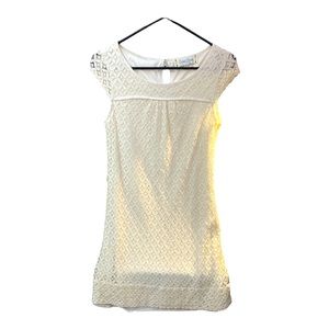 White Lace Style Mini Dress